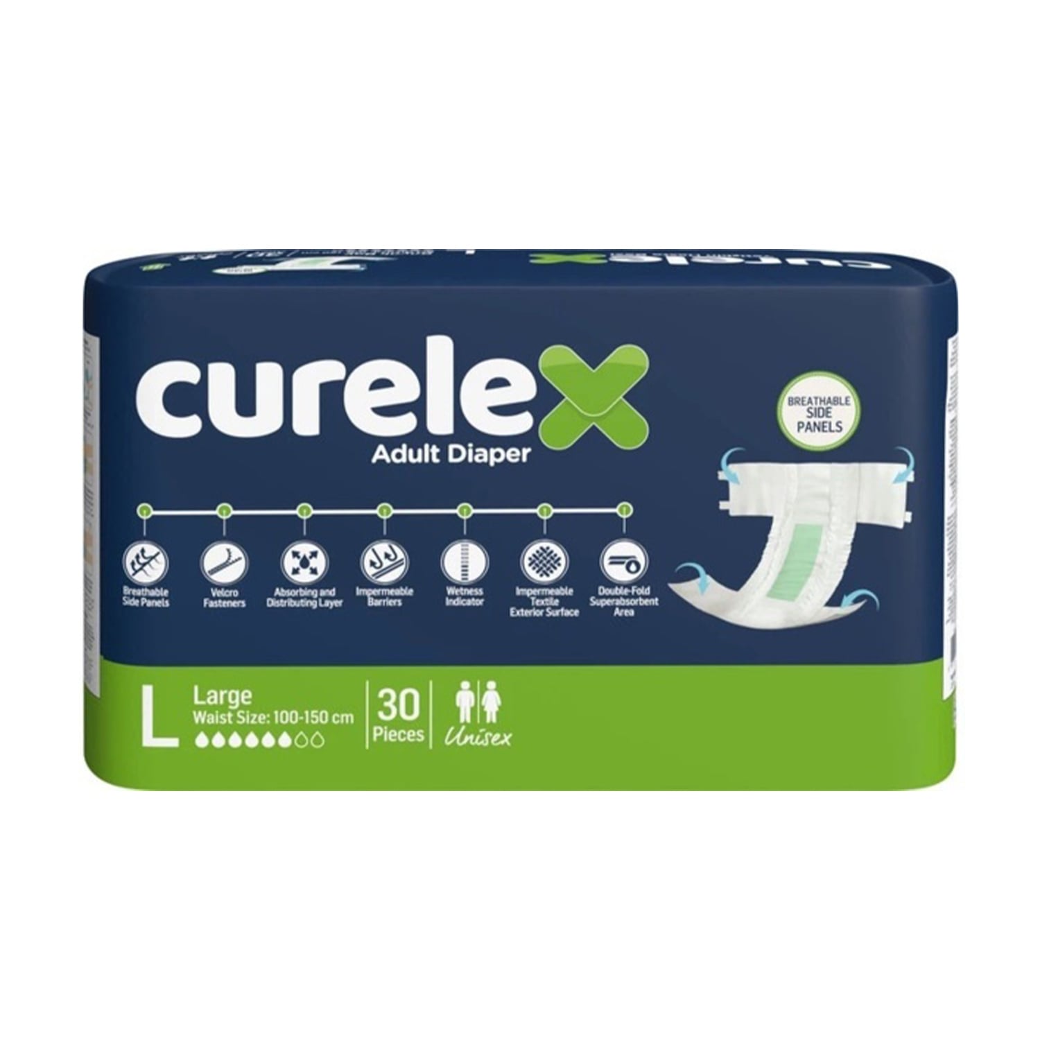 Підгузки для дорослих Curelex Large (100-150 см), 30 шт