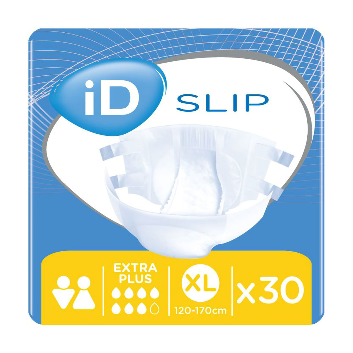 Підгузки для дорослих ID Slip Extra Plus, розмір XL (120-170 см), 30 шт